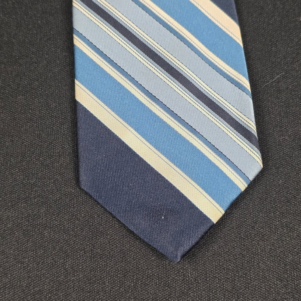 John Frederics Tie Men's Multi-Color Blue Silver Striped 100% Polyester